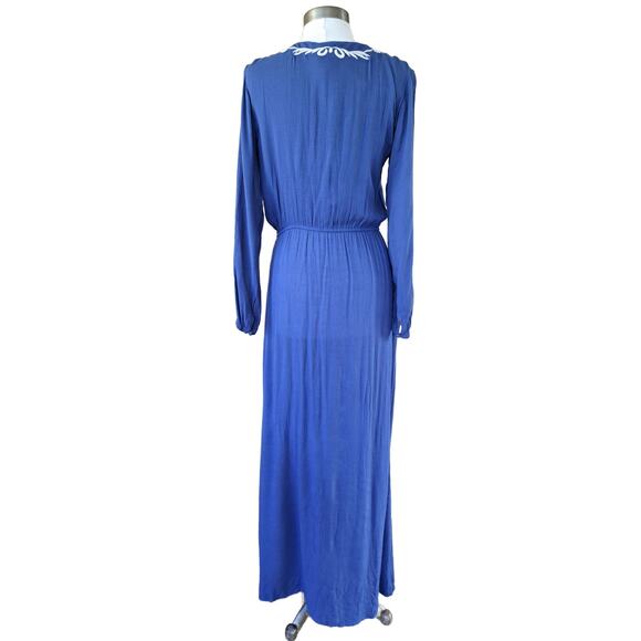 Lovers & Friends Valentine Embroidered Button Front Maxi Dress Size Small - Picture 4 of 15